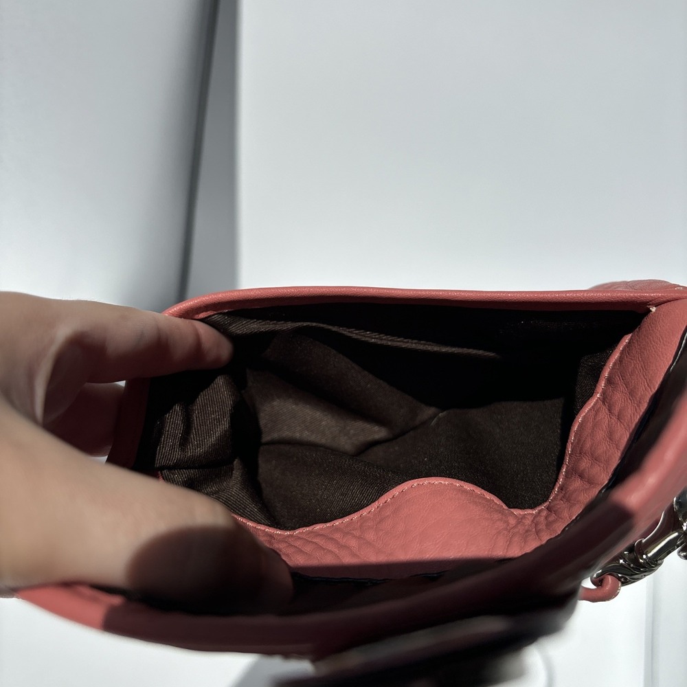 Coach Legacy‎ Flap Wristlet Mauve Dusty Rose Pebbled Leather Turnlock Clutch - Picture 8 of 13